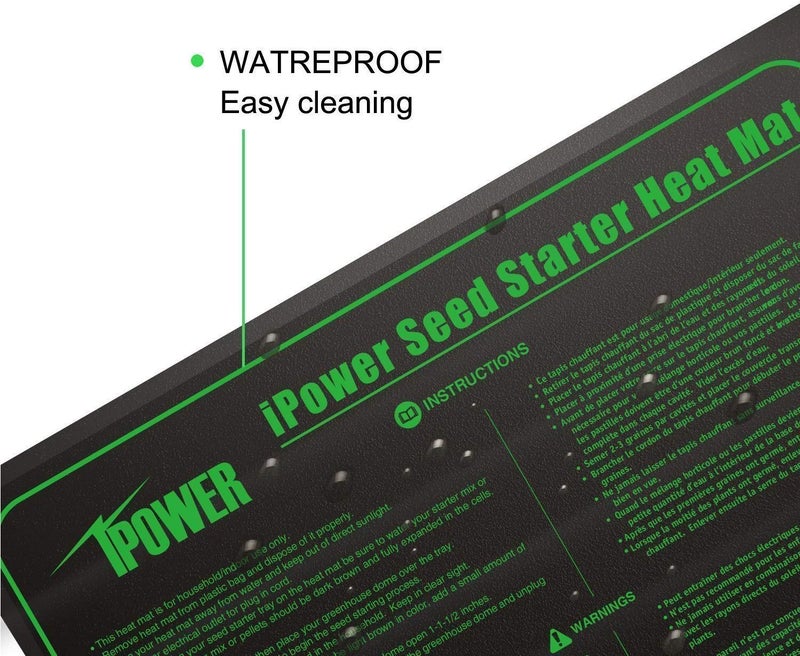iPower GLHTMTL-A 48" x 20" Waterproof Durable Seedling Heat Mat Warm Hydroponic Plant for Indoor Gardening Germination Starting, Black - Image 4